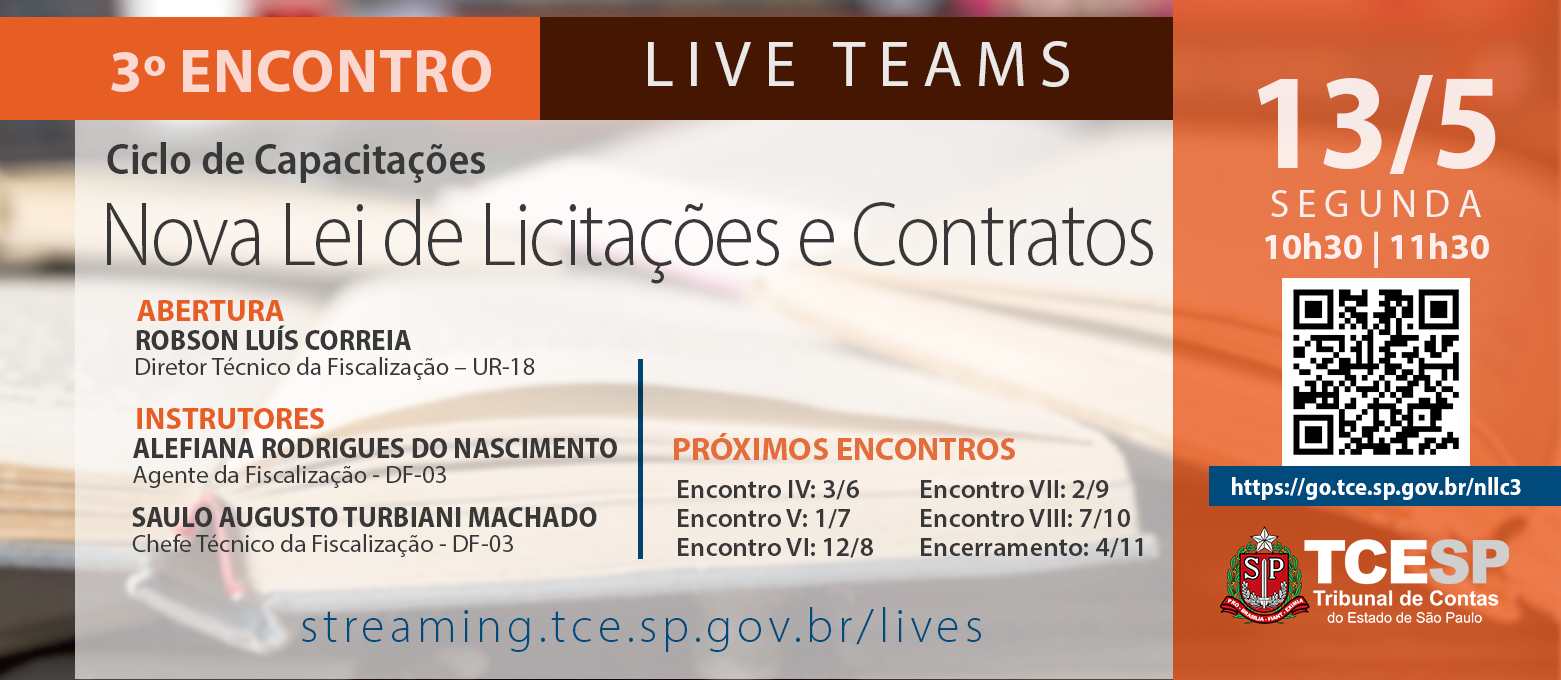 TCE realiza terceira rodada de webinar sobre Nova Lei de Licitações
