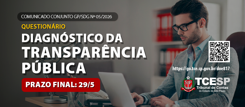 Prazo para preenchimento do questionário do Programa Nacional de Transparência Pública termina na sexta-feira, dia 29