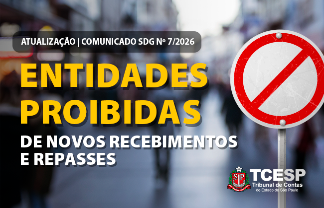 TCE atualiza lista de entidades proibidas de receber auxílios