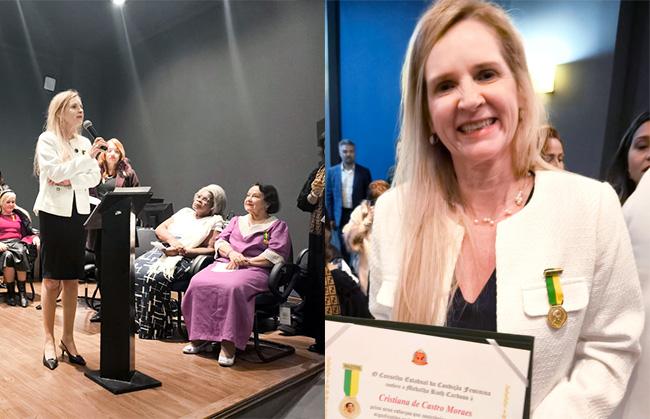 Presidente do TCESP , Cristiana de Castro Moraes, recebe Medalha Ruth Cardoso