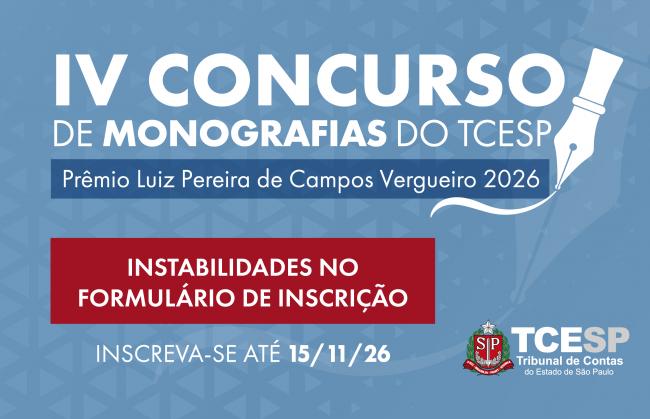 Instabilidade no formulário de inscrição do IV Concurso de Monografias