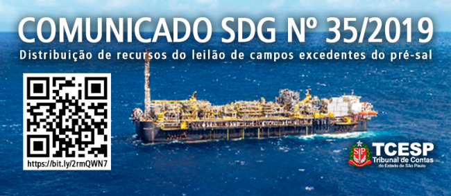 TCE alerta órgãos municipais sobre a distribuição de recursos do leilão de campos do pré-sal