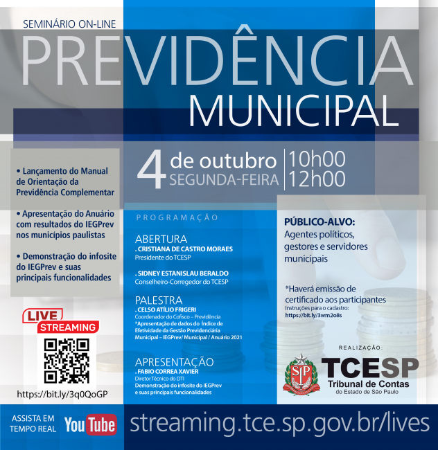 Cartaz- Seminário On-line Previdência Municipal