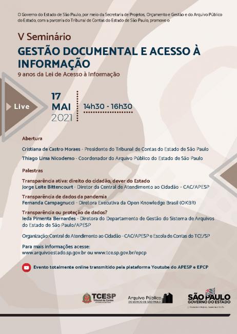 Cartaz - V Seminário de Gestão Documental e Acesso à Informação