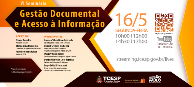 Seminário debaterá gestão documental e acesso à informação 