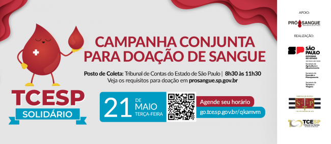 TCESP, Secretarias de Estado e TJSP realizam campanha conjunta para doação de sangue