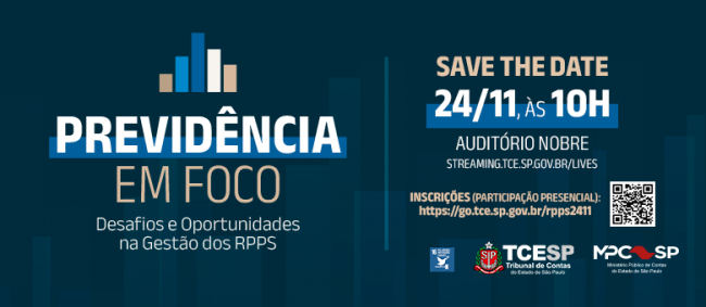 TCESP promoverá encontro sobre ‘Desafios e Oportunidades na Gestão dos RPPS’ 
