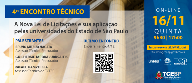 TCE realizará 4º encontro técnico sobre impacto da Nova Lei de Licitações nas universidades 