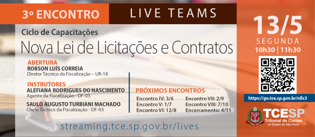 TCE realiza terceira rodada de webinar sobre Nova Lei de Licitações