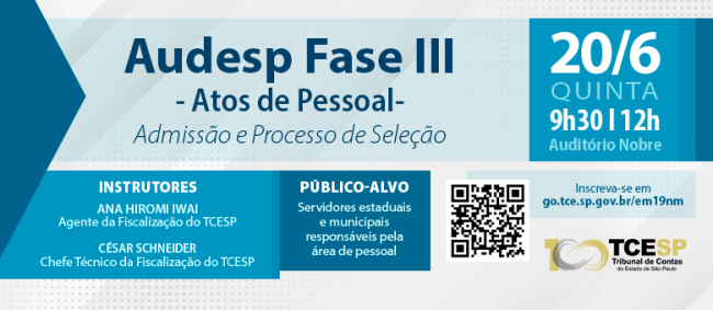 Tribunal de Contas promove capacitação sobre Atos de Pessoal no dia 20