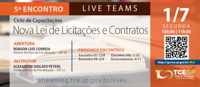 TCESP fará quinta rodada de webinar sobre Nova Lei de Licitações