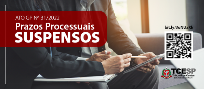 Prazos processuais no TCESP estão suspensos até 20 de janeiro