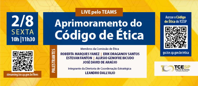 Live para servidores debaterá formas de aprimorar o Código de Ética