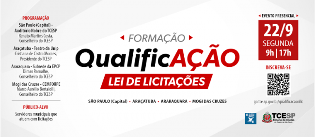 TCESP realizará encontros voltados à Lei de Licitações em 22 de setembro