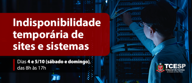 Indisponibilidade temporária de sites e sistemas