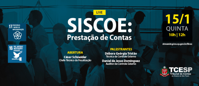 Tribunal de Contas realizará live sobre Prestação de Contas do SISCOE