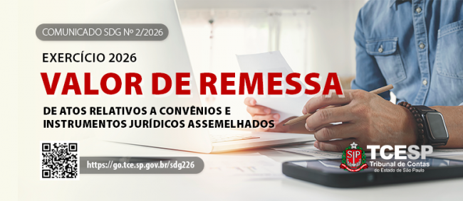 Tribunal de Contas divulga valor de remessa para 2026