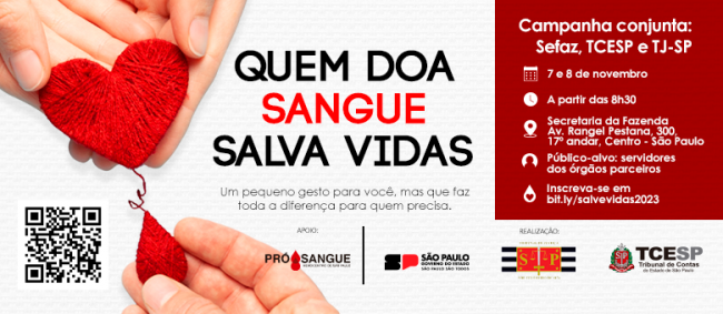 Última etapa de campanha conjunta para doação de sangue acontece em novembro