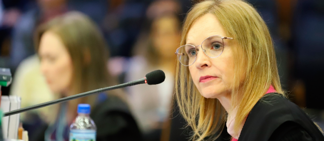 Conselheira do TCESP participa de palestra em evento do IRB em Brasília