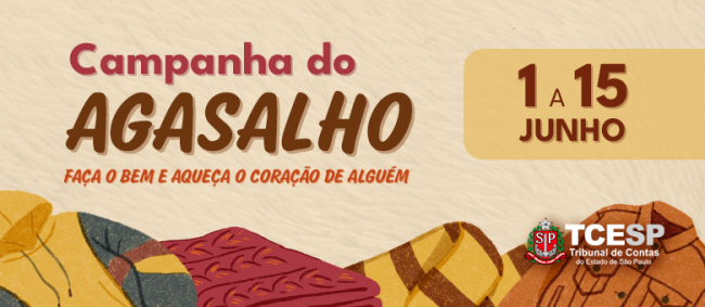 Tribunal de Contas iniciará Campanha do Agasalho a partir de 1º de junho
