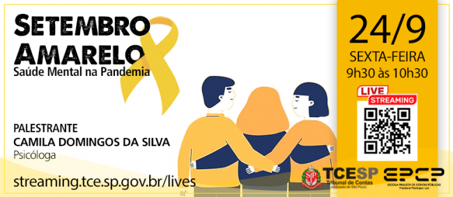 No mês da campanha do Setembro Amarelo, TCESP realiza palestra sobre saúde mental 