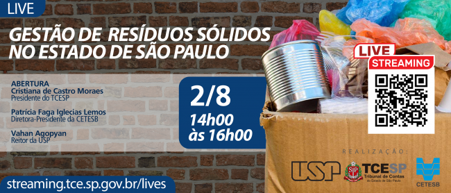 TCESP promove live sobre gestão de resíduos sólidos nos municípios