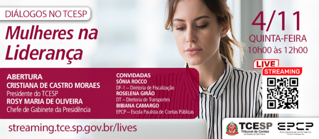 Mulheres na liderança será tema de live para servidores do TCESP no dia 4