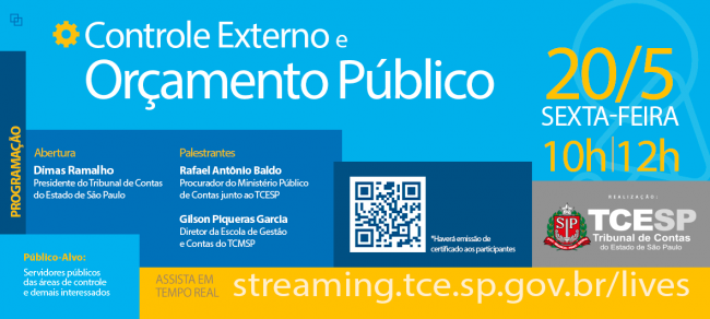 Live do TCESP debaterá controle externo e orçamento público