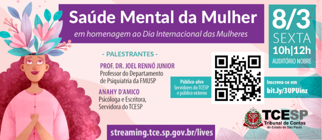 Saúde Mental da Mulher é tema de palestras no TCESP no dia 8