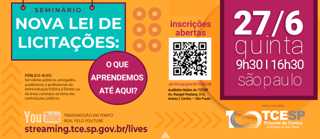 Seminário debaterá impacto e experiências com a Nova Lei de Licitações