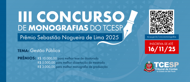 Concurso do TCESP premiará melhores monografias sobre Gestão Pública 