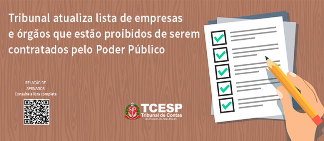 TCE atualiza lista de empresas e órgãos que estão proibidos de serem contratados