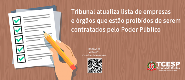 TCESP atualiza lista de empresas e órgãos que estão proibidos de serem contratados pelo Poder Público
