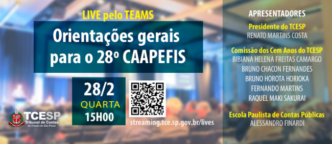Live abordará 28ª edição do CAAPEFIS e finalistas do Projeto Inovadores 2024
