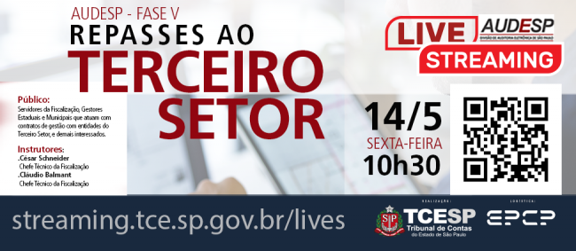 TCESP realiza live sobre Fase V da Audesp na sexta-feira
