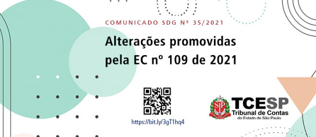 TCESP alerta jurisdicionados sobre cumprimento da Emenda Constitucional nº 109/2021