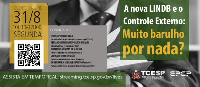 Live no TCESP discutirá mudanças e impactos da nova LINDB na segunda