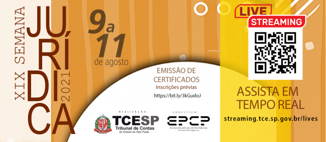 XIX Semana Jurídica do TCESP começa na segunda-feira