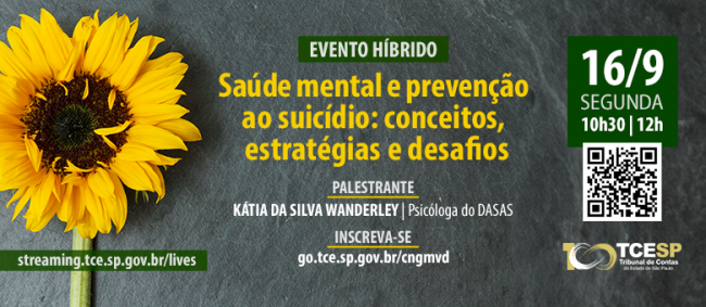 Saúde mental será tema de palestra no Tribunal de Contas no dia 16