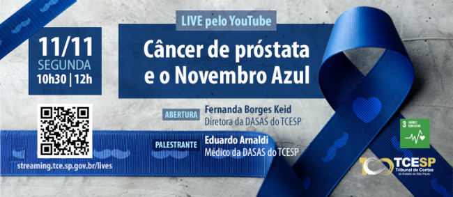 Novembro Azul: TCESP realizará palestra sobre prevenção do câncer de próstata