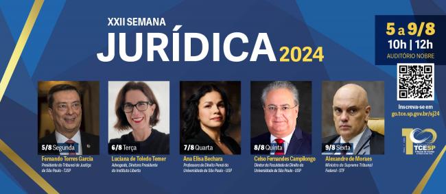 XXII Semana Jurídica do TCESP tem alteração em sua programação; saiba mais