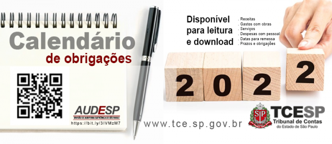 Tribunal de Contas divulga calendário de obrigações para exercício de 2022
