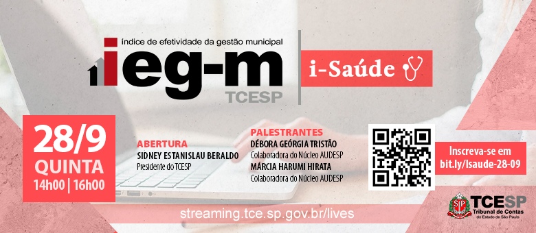 IEG-M/Saúde será tema de live no dia 28