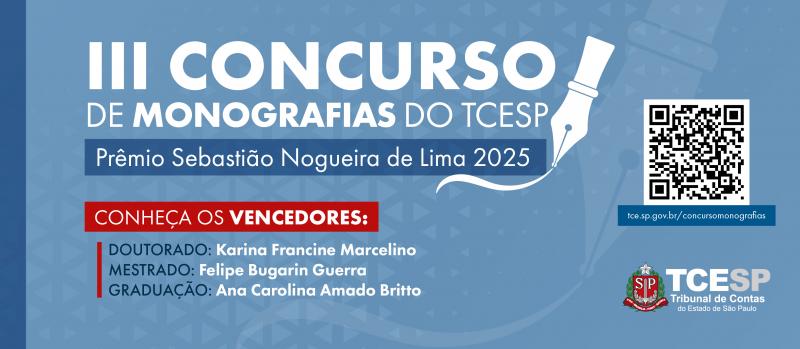 Tribunal de Contas anuncia vencedores do III Concurso de Monografias