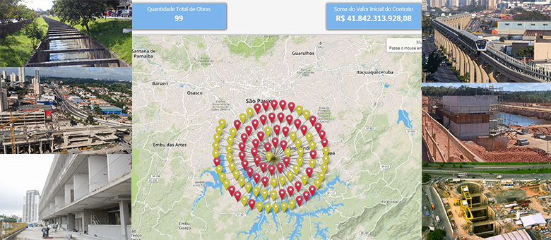 Tribunal desenvolve mapa virtual das obras paralisadas e atrasadas no Estado de São Paulo